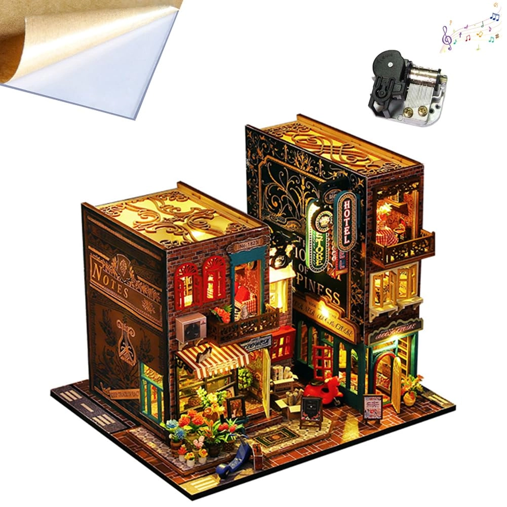 3D Wooden Puzzle Bookshelf Insert - Library of Books 1:24