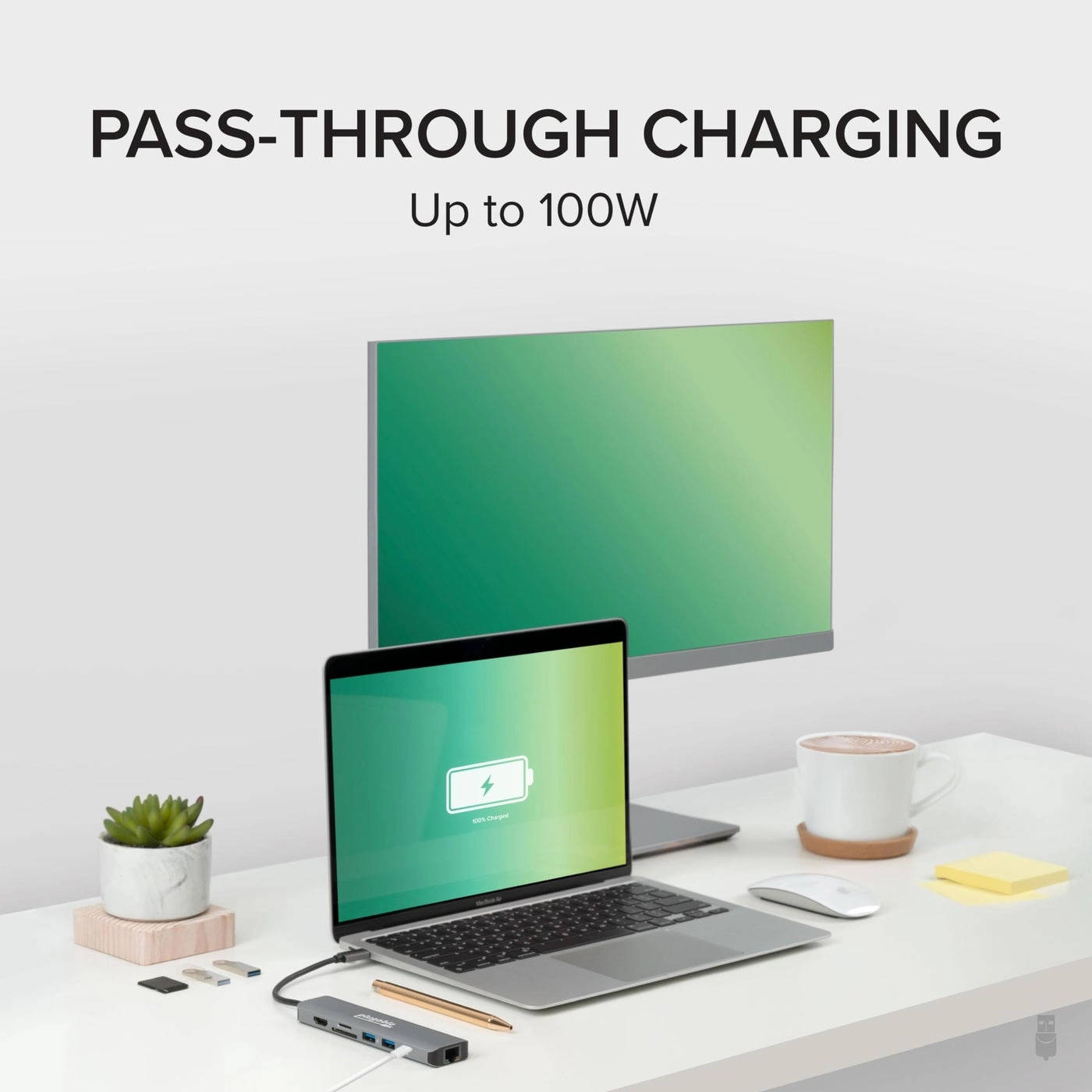 7-in-1 USB C Hub - 4K60Hz HDMI 100W Charging Ethernet