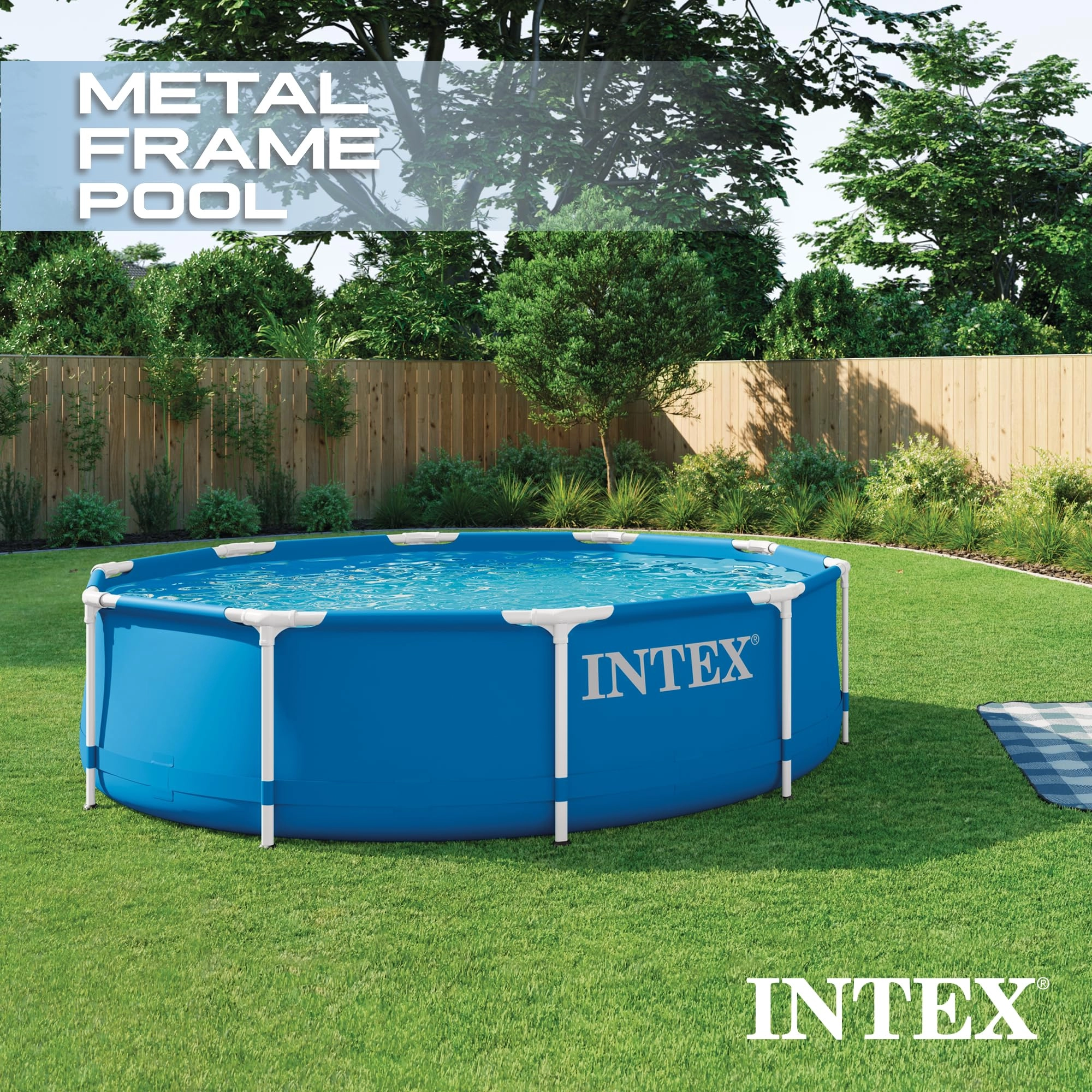 Metal Frame 10 ft x 30 in Above Ground Pool - 1185 Gallons
