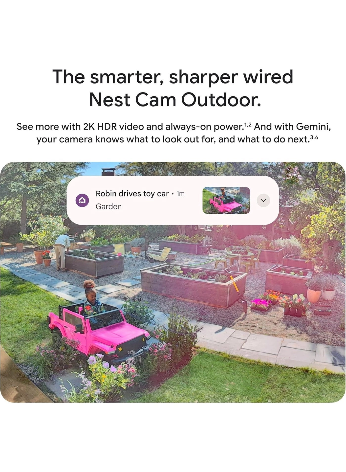 Nest Cam Outdoor (Wired, 2nd Gen) - 2K HDR Pack