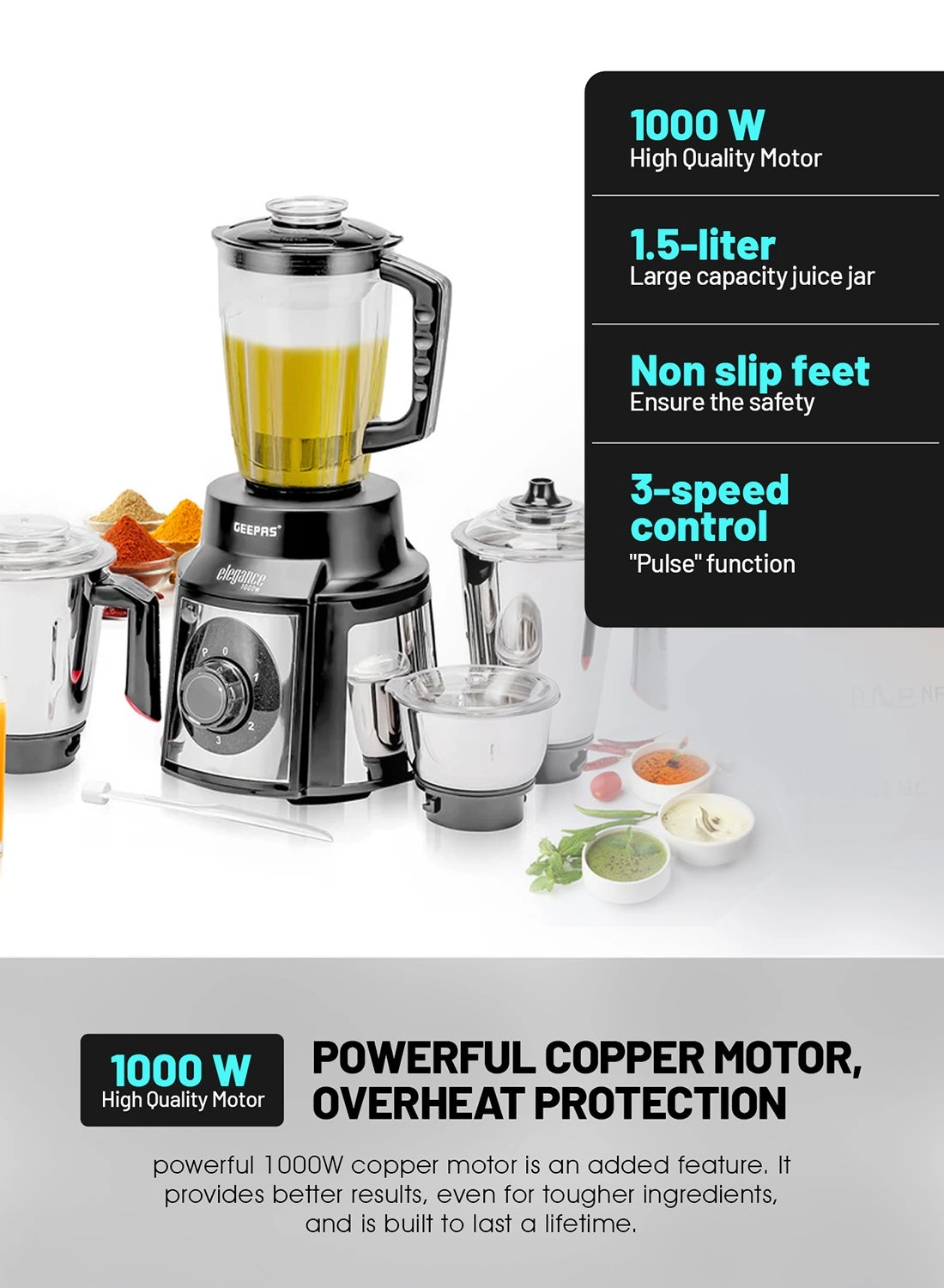 Mixer Grinder - 2.1 L 1000 W