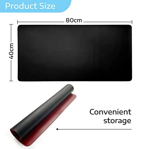 Large Faux Leather Gaming Mouse Pad - 80x40 cm