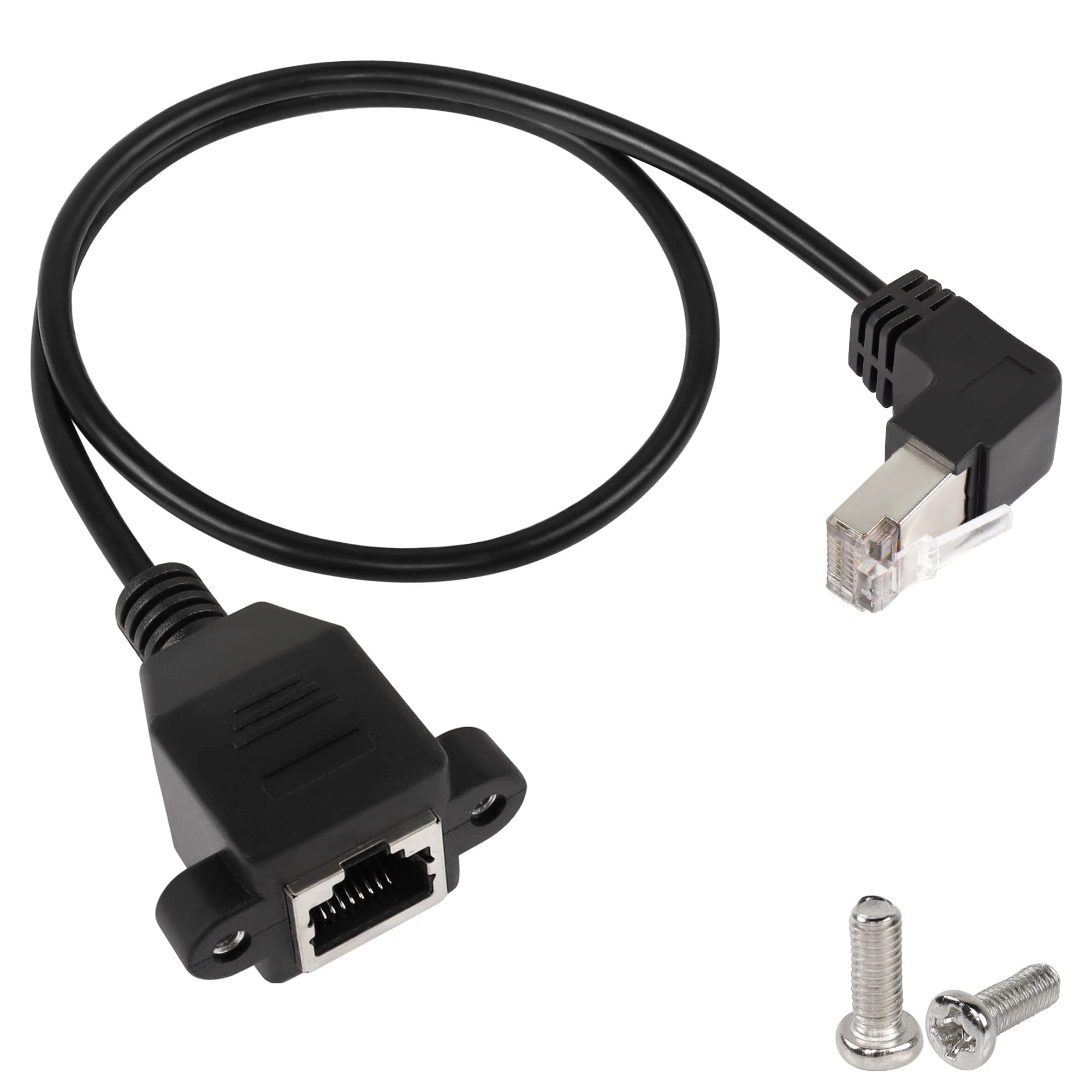 GELRHONR 90 Degree RJ45 Ethernet Extension Cable - 50CM