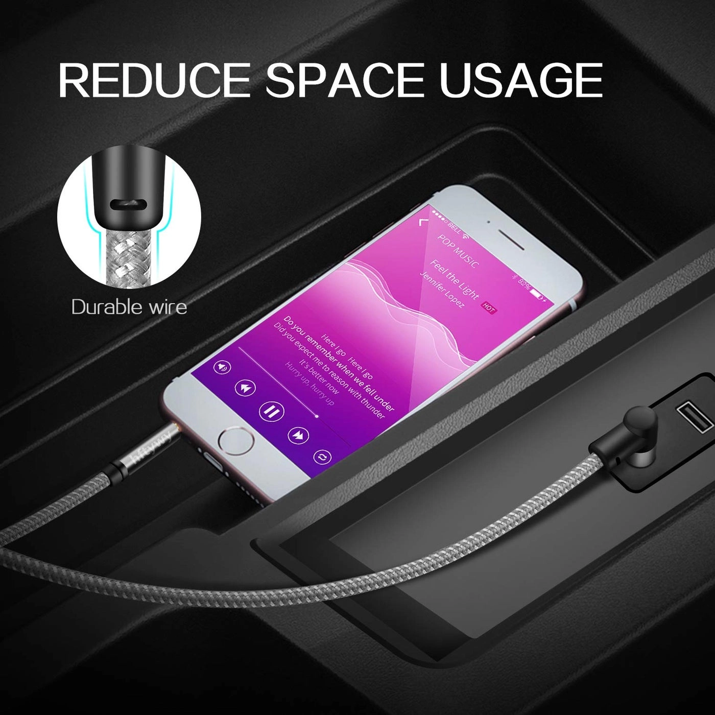 Aux Cord for Car, Home Stereos, Speakers, Tablets - 3.5mm 30 ft