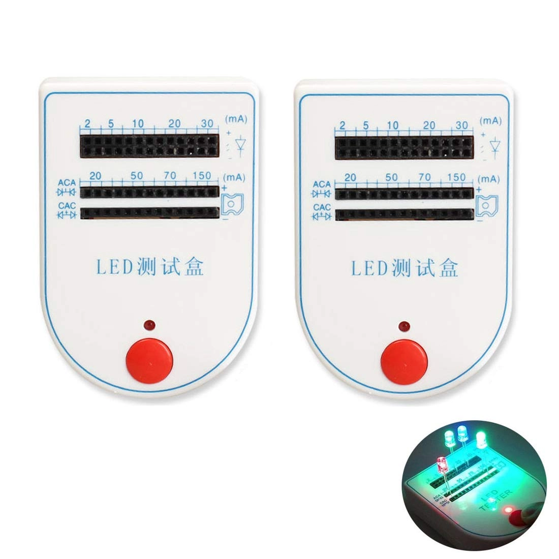 Hailege LED Test Box Tester - 2pcs 2~150mA Mini