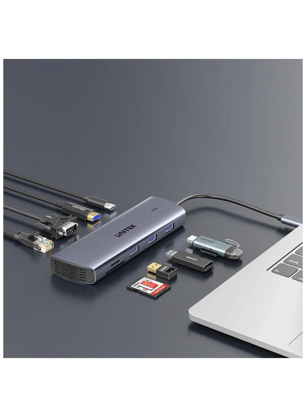 D1113A - 9-in-1 USB-C Hub 3x USB-A 5Gbps HDMI 4K@30Hz PD 100W