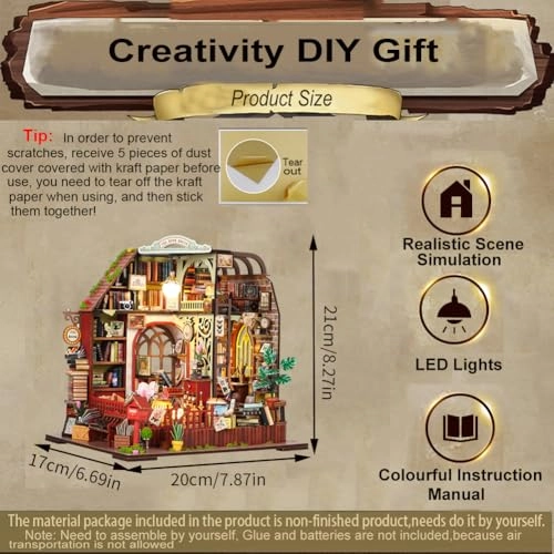 Miniature Wooden Dollhouse Furniture Kit - Creative Room 1:24
