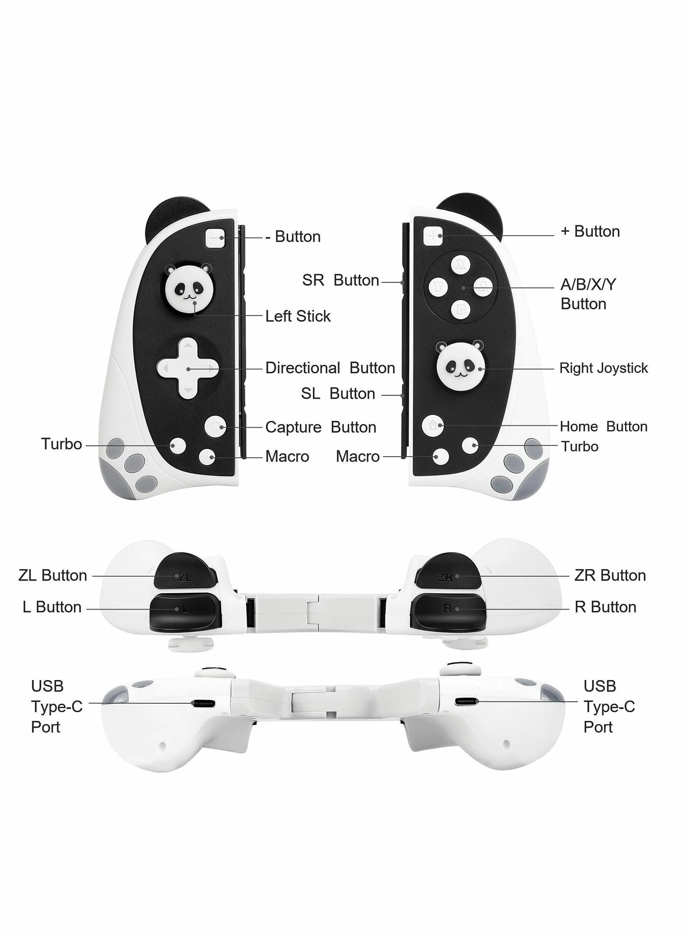 Switch Wireless Controller - Panda Bundle