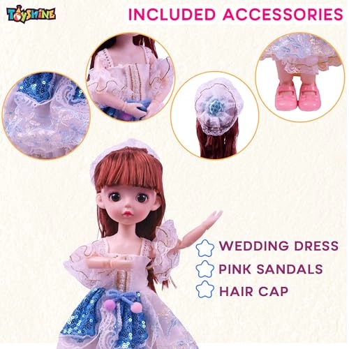 Cute Doll - 12-Inch Plastic Wedding Dress Ages 3+