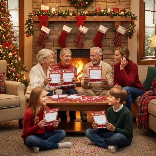 Christmas Word Search Game Card Set - English 12 years and up 41 Pcs