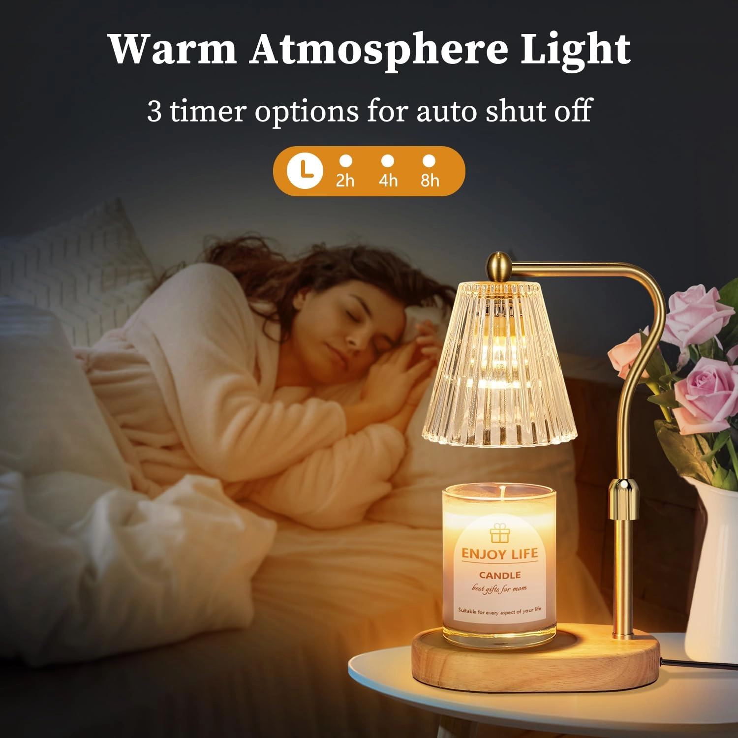 GS073 - Candle Warmer Lamp Adjustable Height 2/4/8H Timer
