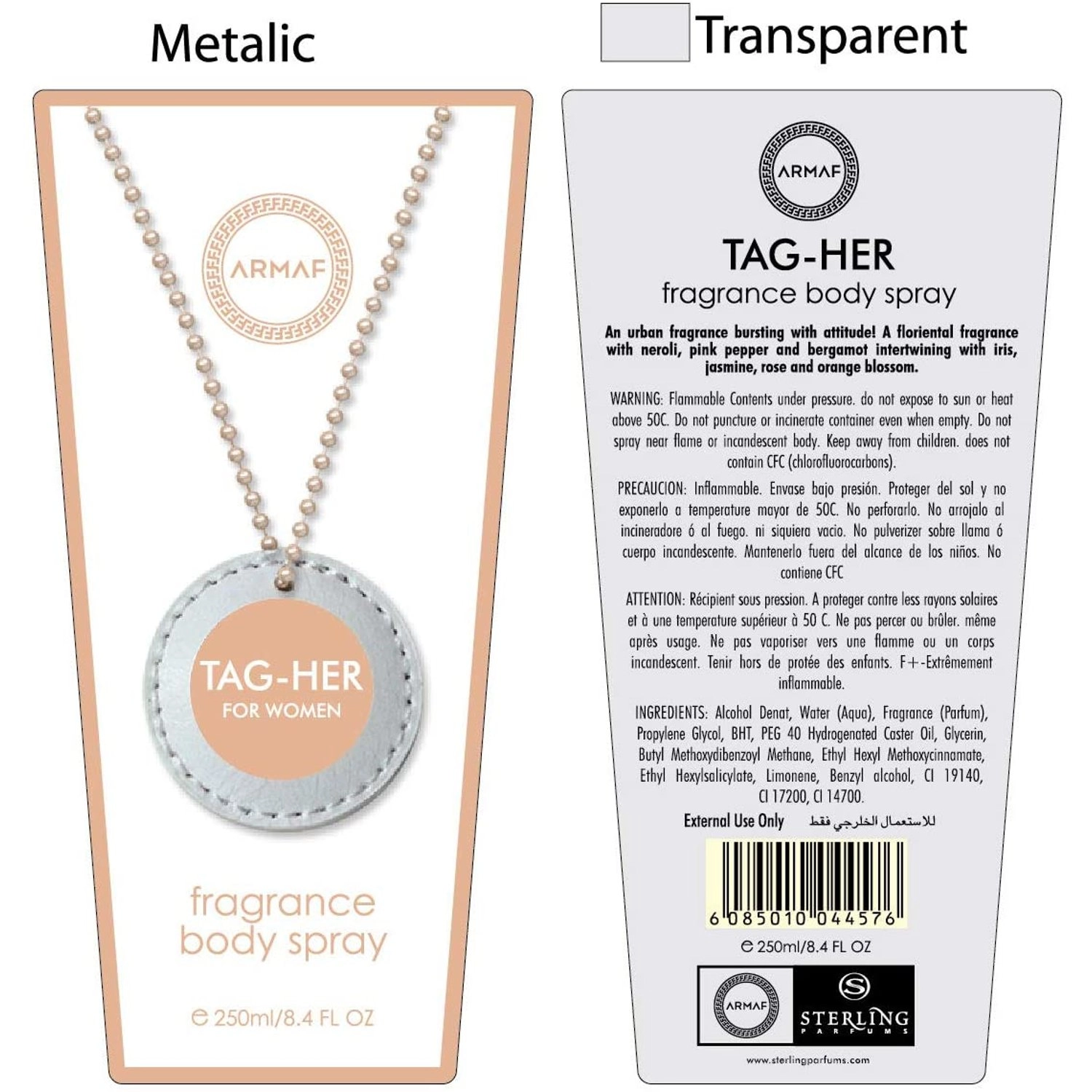 Tag Her Body Splash - 250Ml Neroli Pink Pepper Bergamot Iris Jasmine Rose Honeysuckle Orange Blossom Caramel Labdanum Vanilla