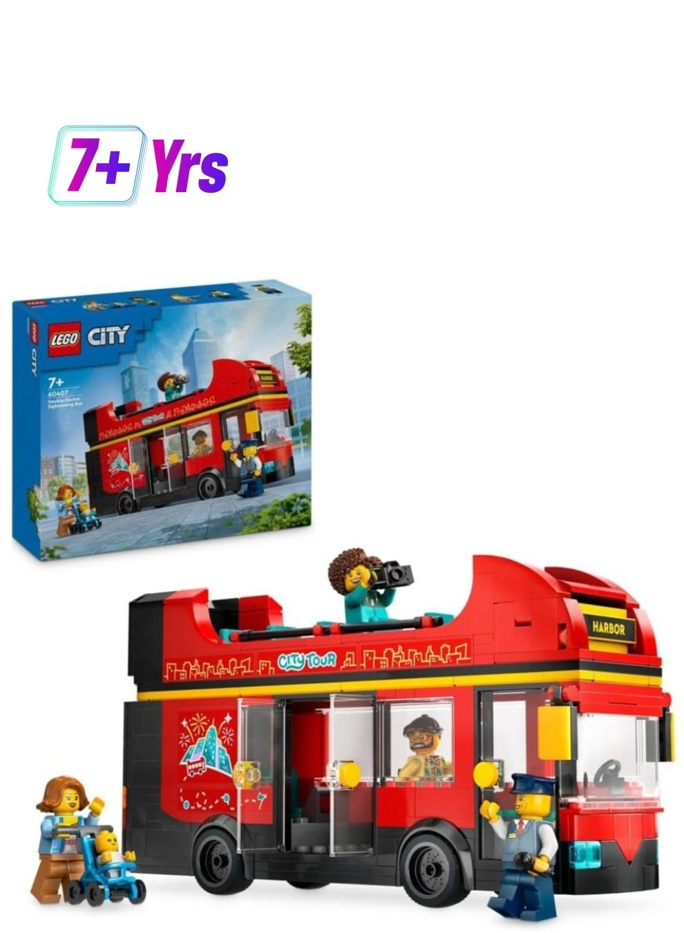 City Double-Decker Sightseeing Bus (60407) - Red 5 minifigures