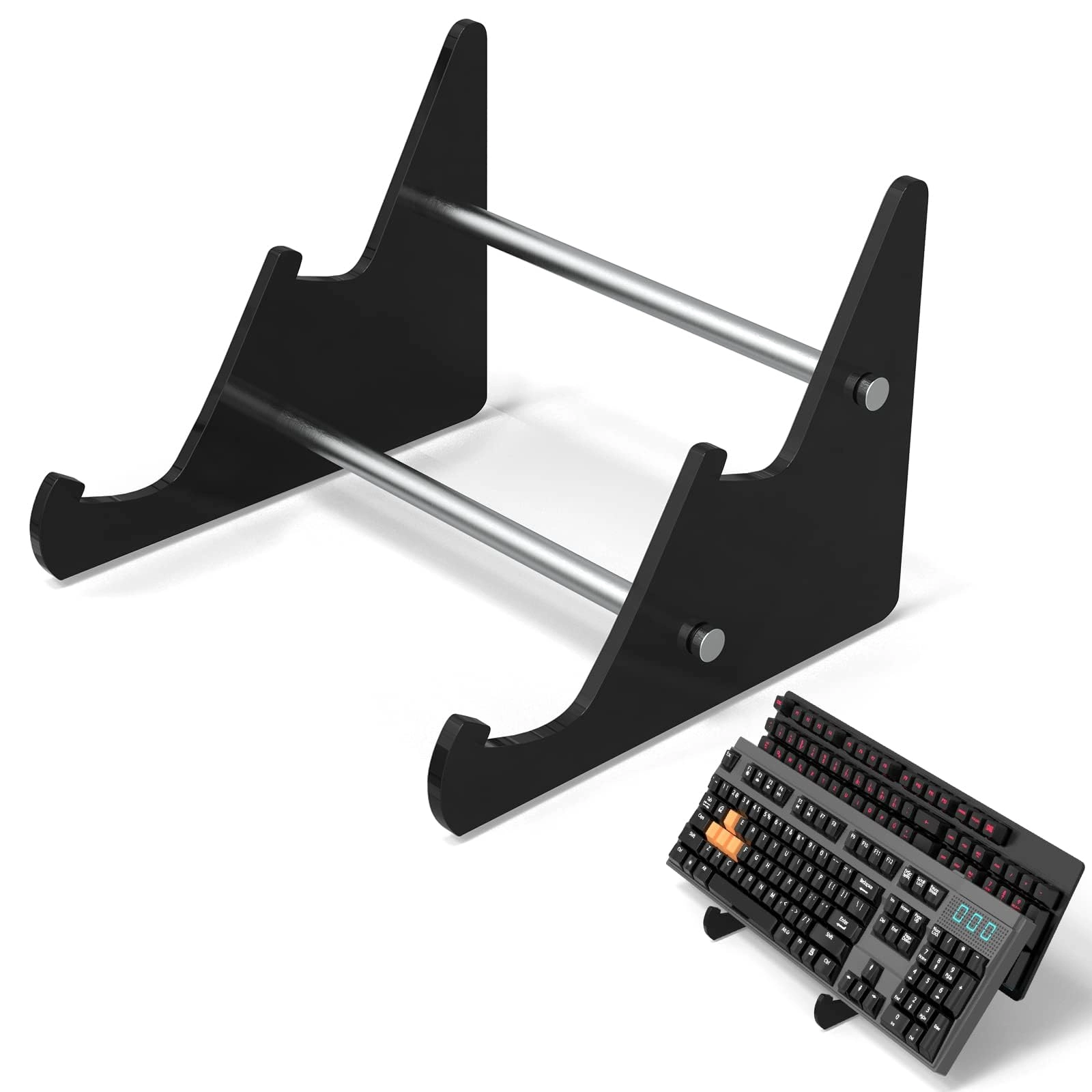 TERRIFI Keyboard Display Stand - 2-Tier Black Acrylic