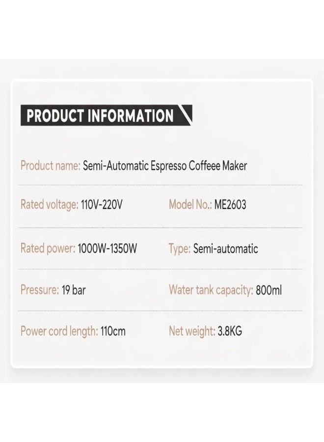 ME2603 - Built-in Grinder 19 Bar