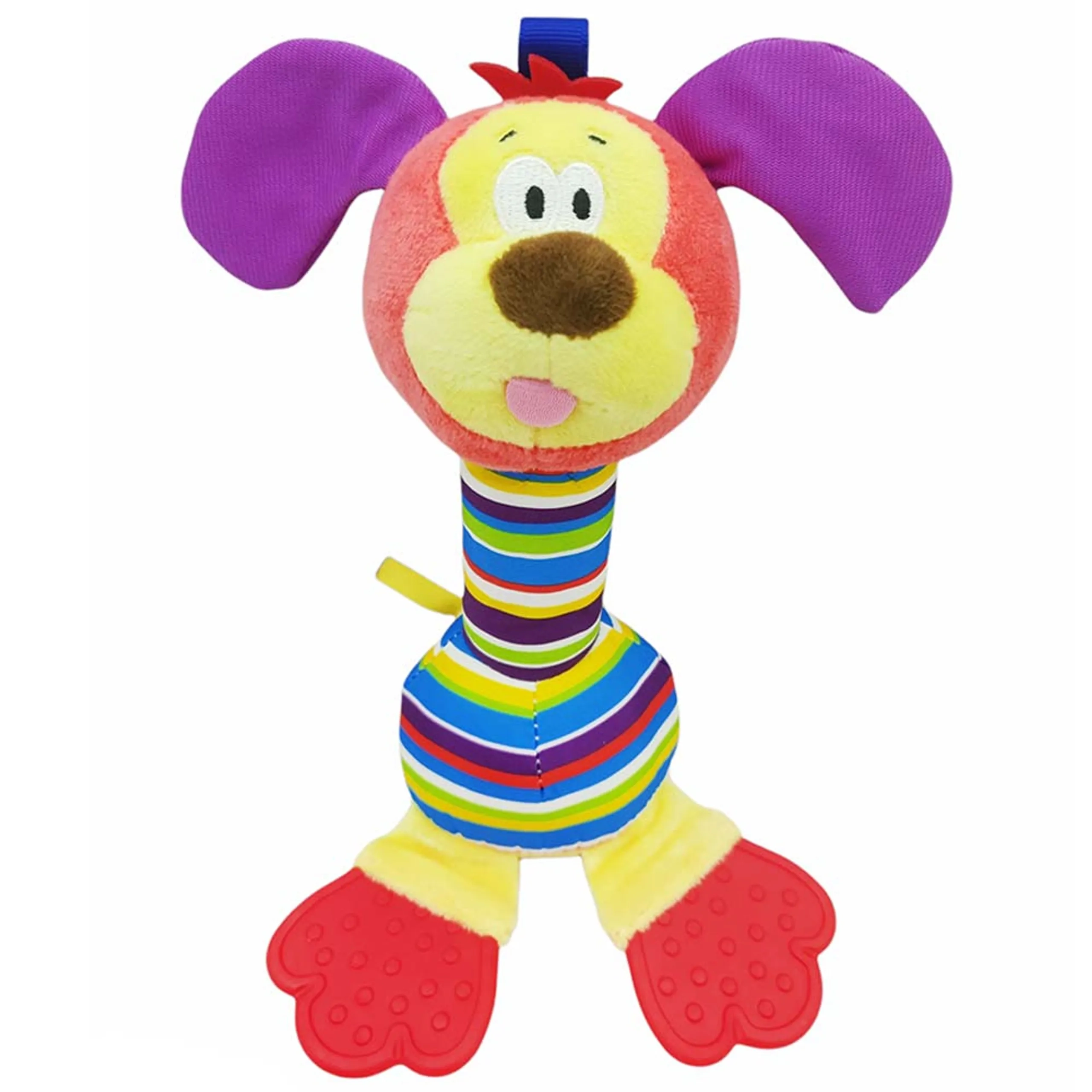 Stuffed Animal Rattle Teether - 3 months ultra-soft plush fabric