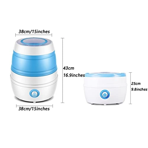 YHRJ Mini folding washing machine, Household semi-automatic laundry bucket, Knob switch + 2.5KG washing capacity (Color : C, Size : 38 * 44cm)