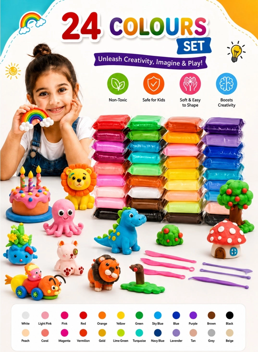 CHEEMAISTIC Air Dry Clay 24 pcs.
