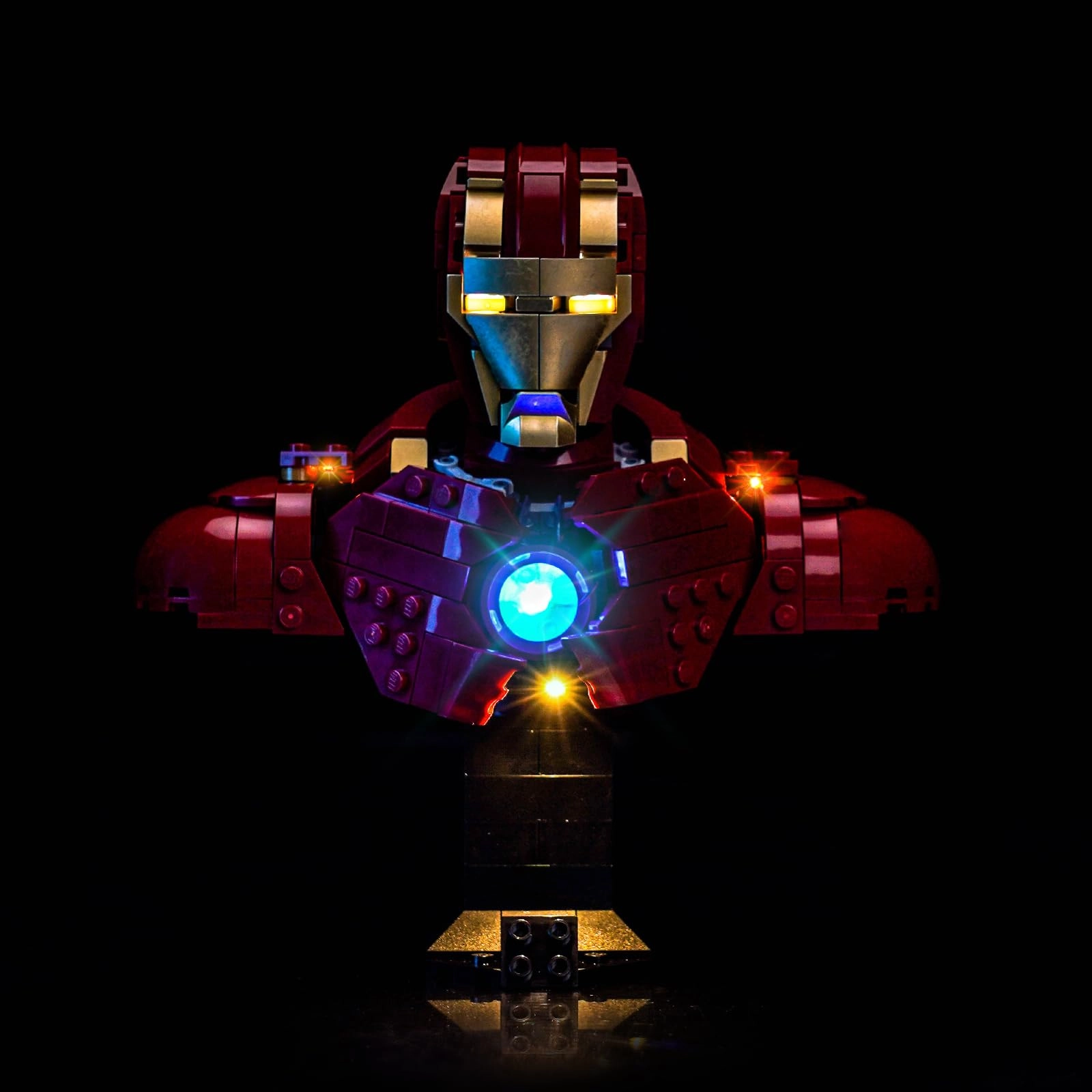 BrickBling Iron Man MK4 Bust - LED Light Set Compatible 76327 red