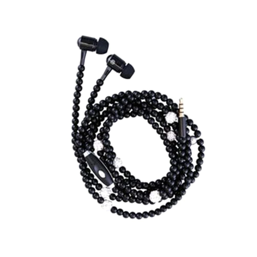 JDYHW Pearl Necklace Earphones Wired Headphone