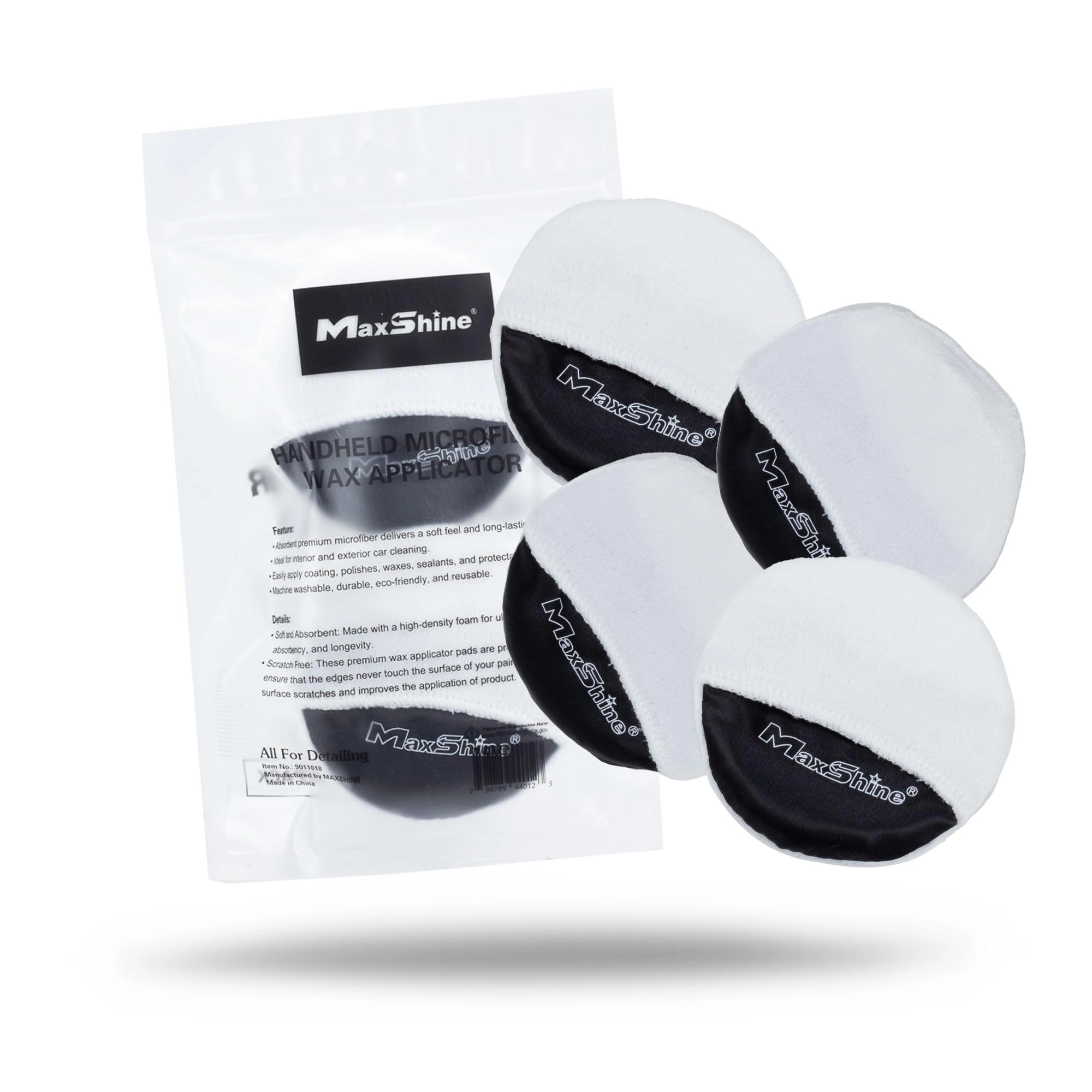 MaxShine Handheld Microfiber Wax Applicator Pad - 3.35" Diameter