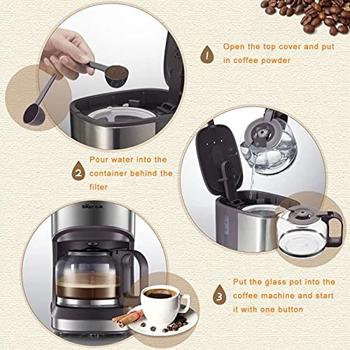Drip Coffee Machine - 0.7L Anti-drip Reusable Filter