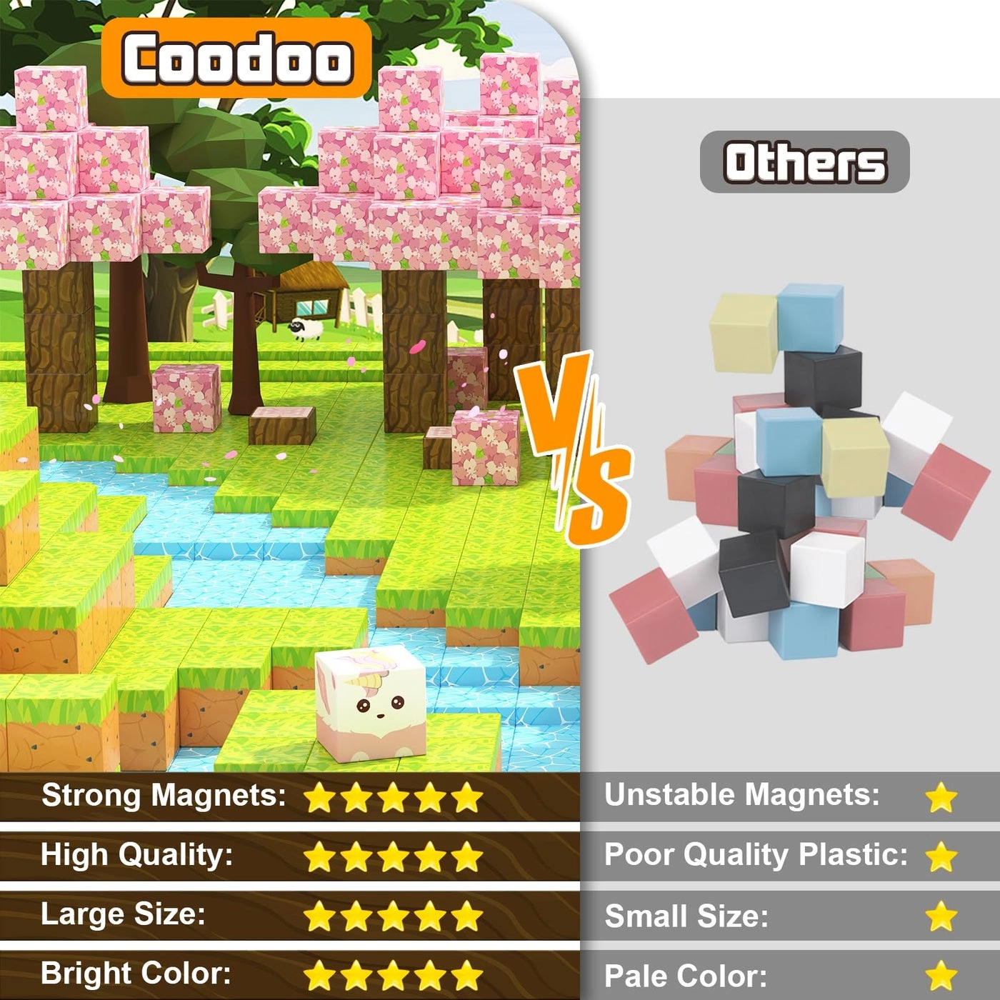 Cherry Blossom Set - Magnetic Blocks Mine World