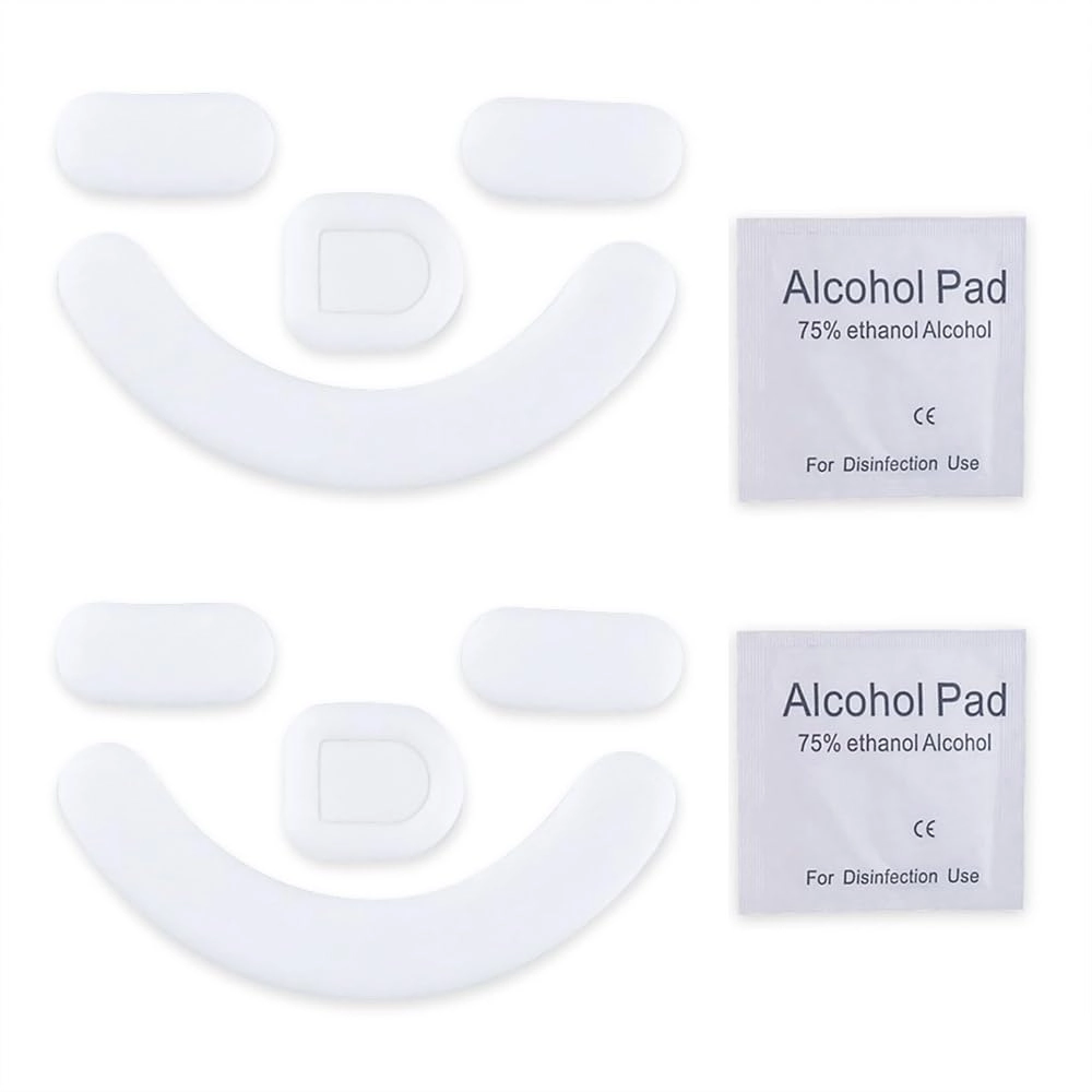 HUYUN Mouse Feet Skates - 2sets White Rounded Curved Edges