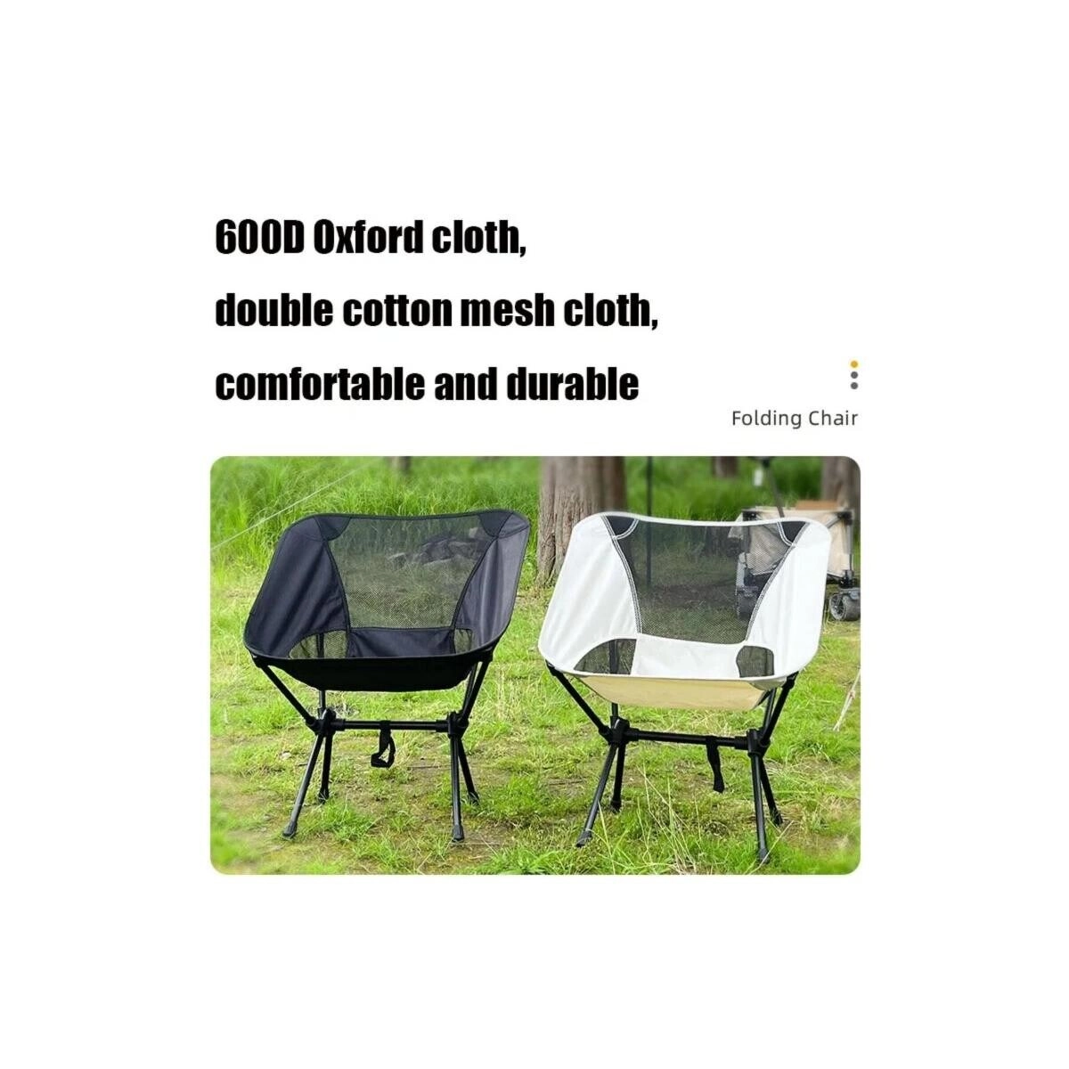 Folding Camping Chair - Black Lightweight