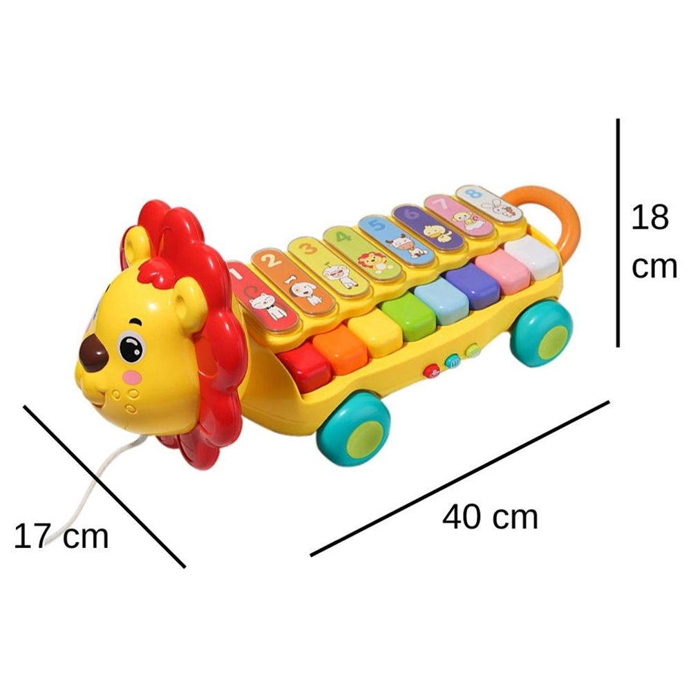 Baby Activity Educational Pull Along Musical Toy Lion Piano - Suitable for 18 months & above