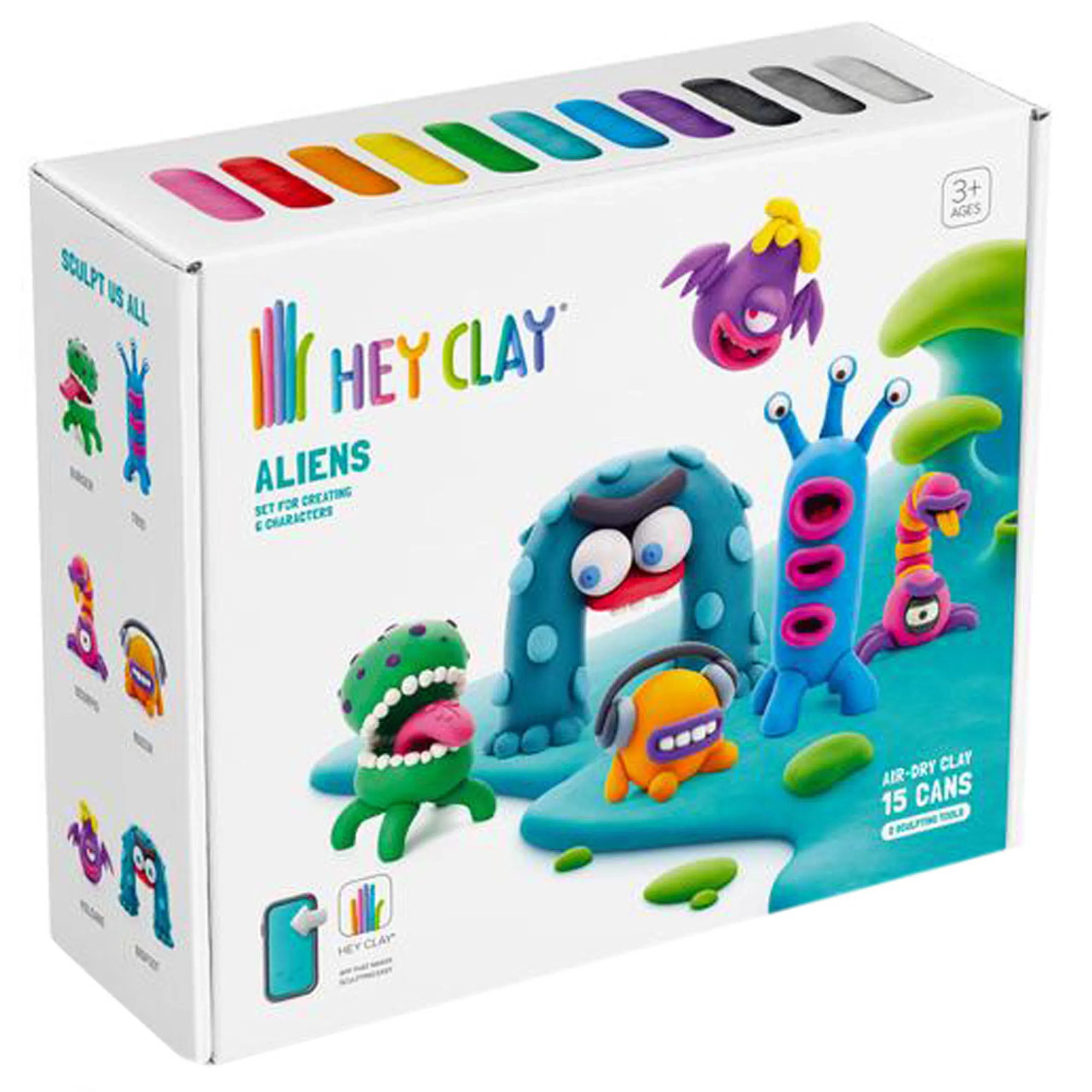 HEY CLAY Aliens Modelling Air Dry Clay Kit - 850g 15 pcs.