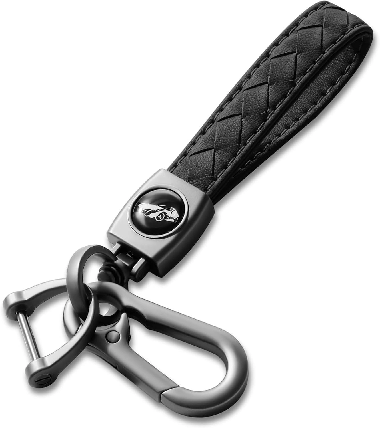 Contacts Braided Keychain - Leather Strap PU Rope