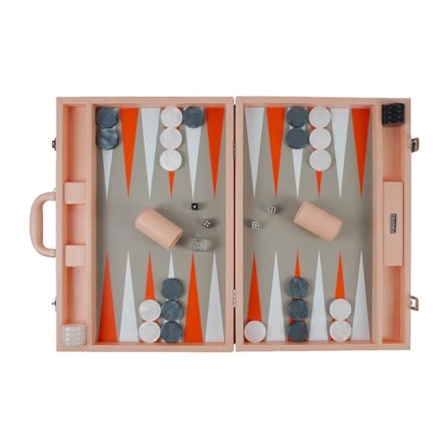 Backgammon Set - 20 inch 44mm Checkers Vegan Leather