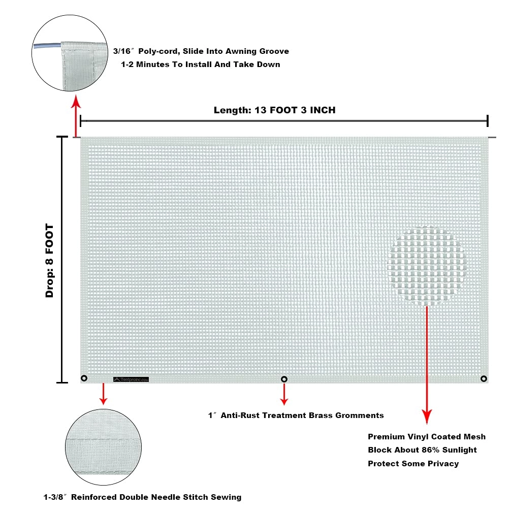 RV Awning Sun Shade Screen