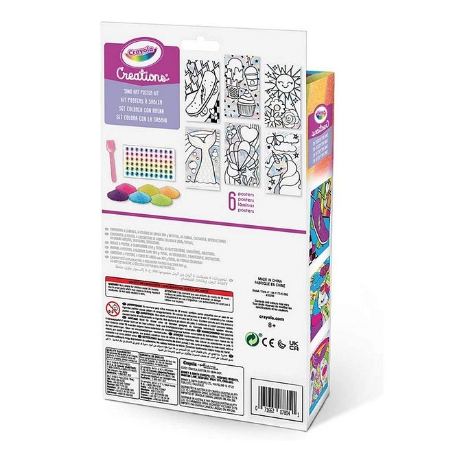 Creations Sand Art Poster Kit - 60 Gems 1 Sand Spoon 6 Colors of Sand 6 Posters