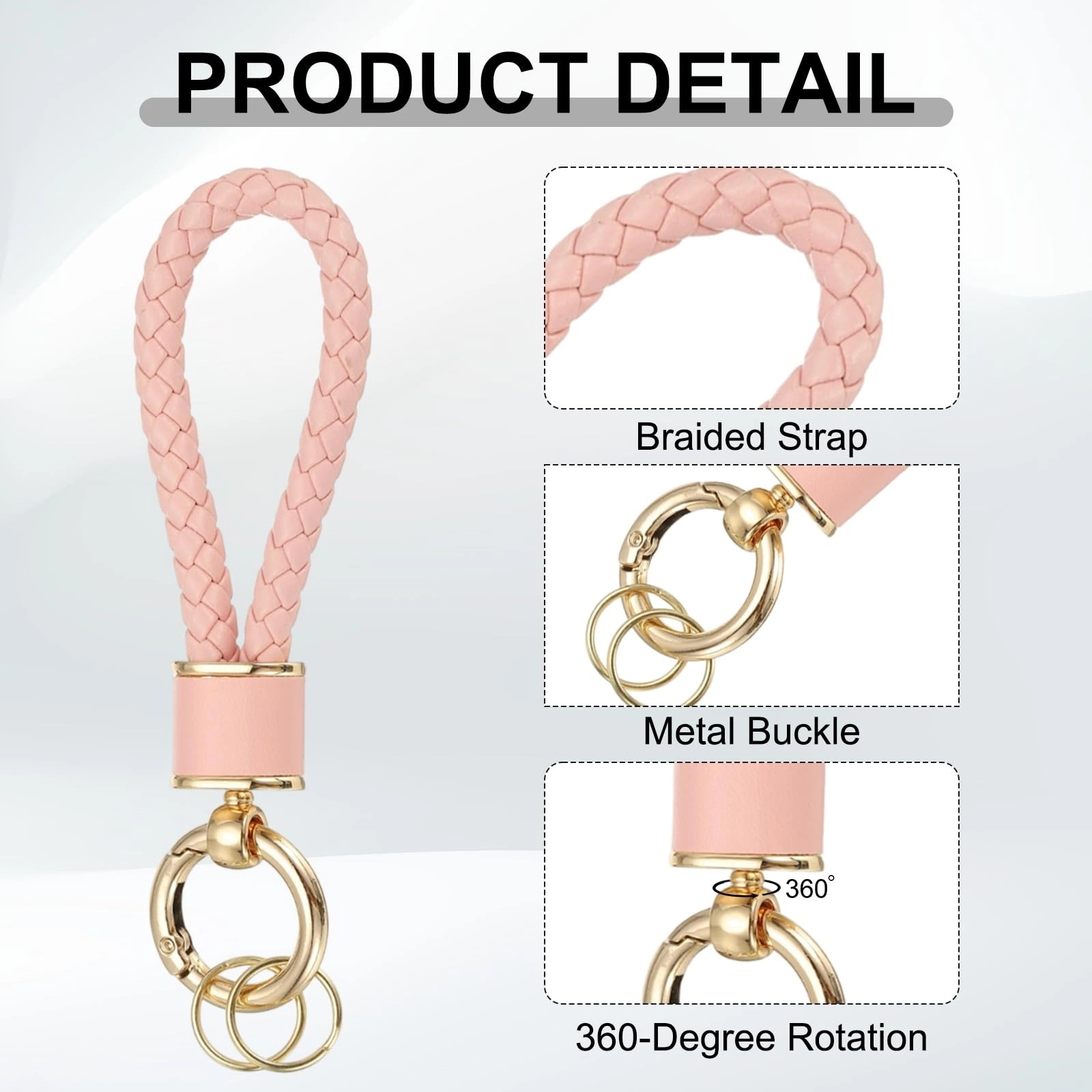 Braided Leather Keychain - Animal