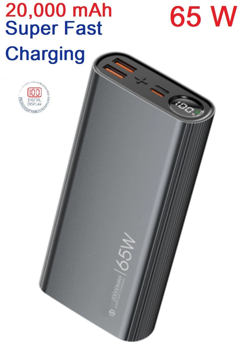 XSEVEN XPOWERBANK - 20000 mAh 65 W Dual QC65W USB-A Ports PD20W USB-C
