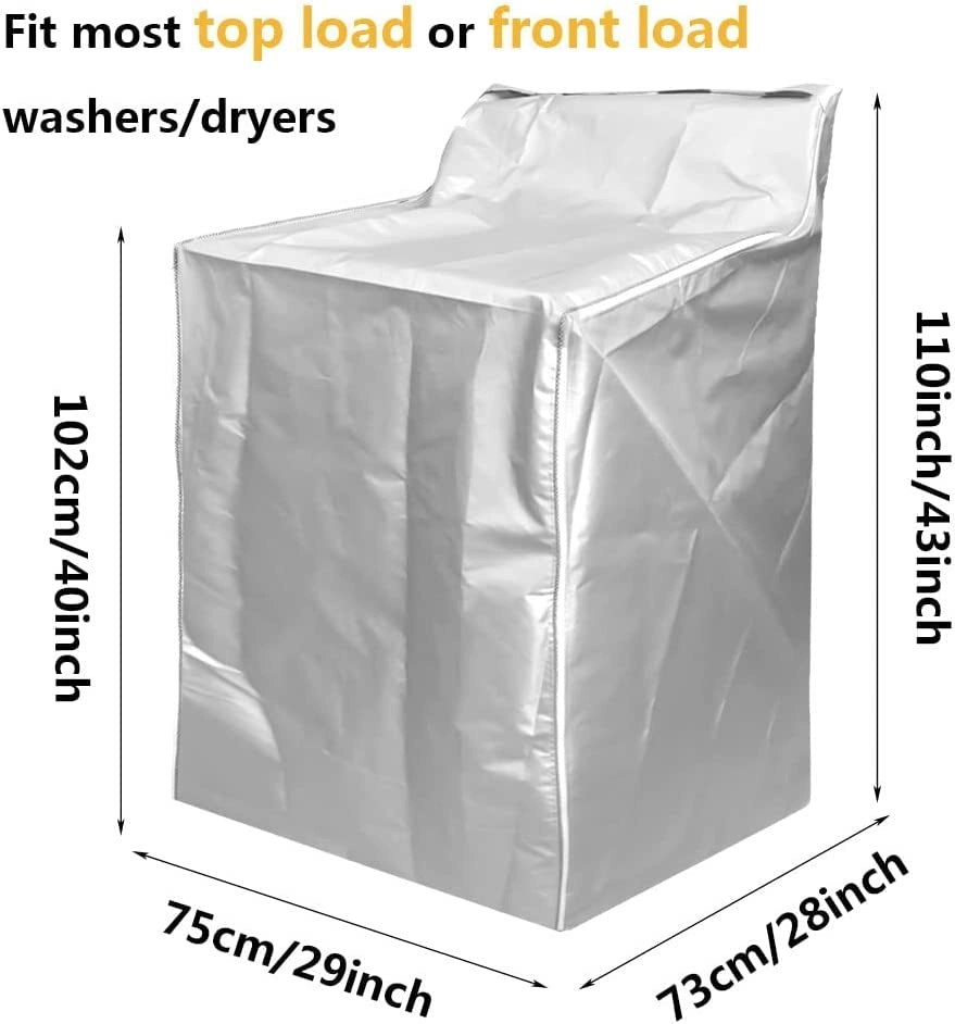 Washer and Dryer Cover - 2 Pack Silver Waterproof