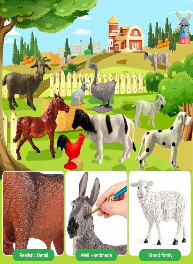 Realistic Domestic Animals Toys - 3 years+ 12 pieces