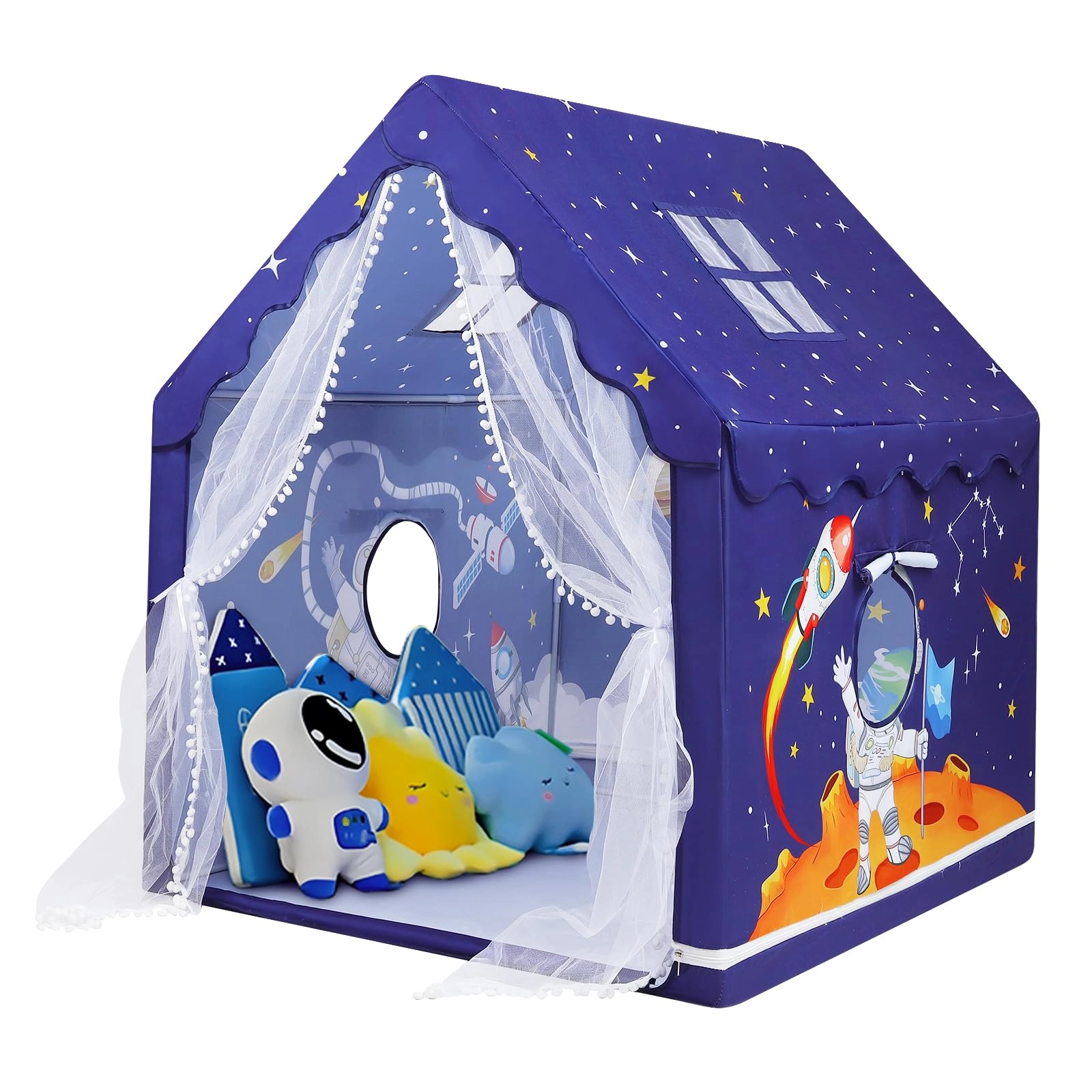 decalsweet Astronaut Kids Play Tent - 120 x 100 x 130 centimetres Blue