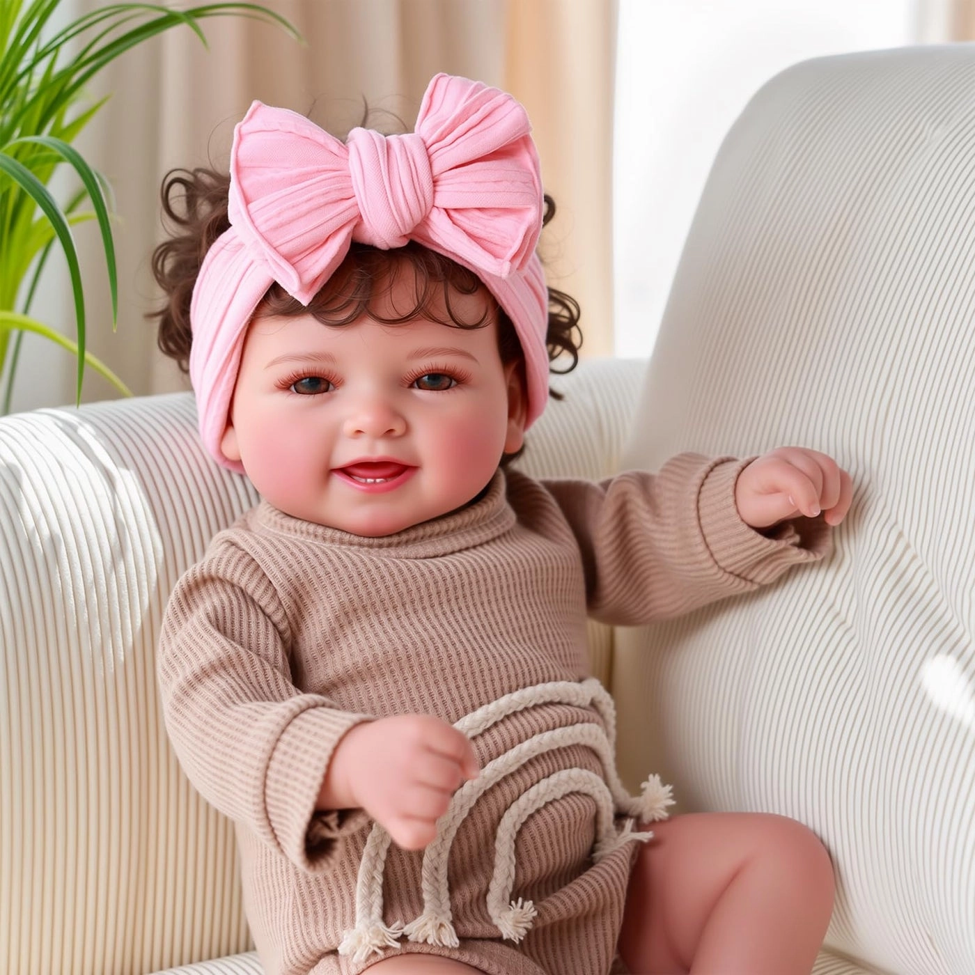 Mia Reborn Baby Doll - 17 Inch Brown Hair Ages 3+