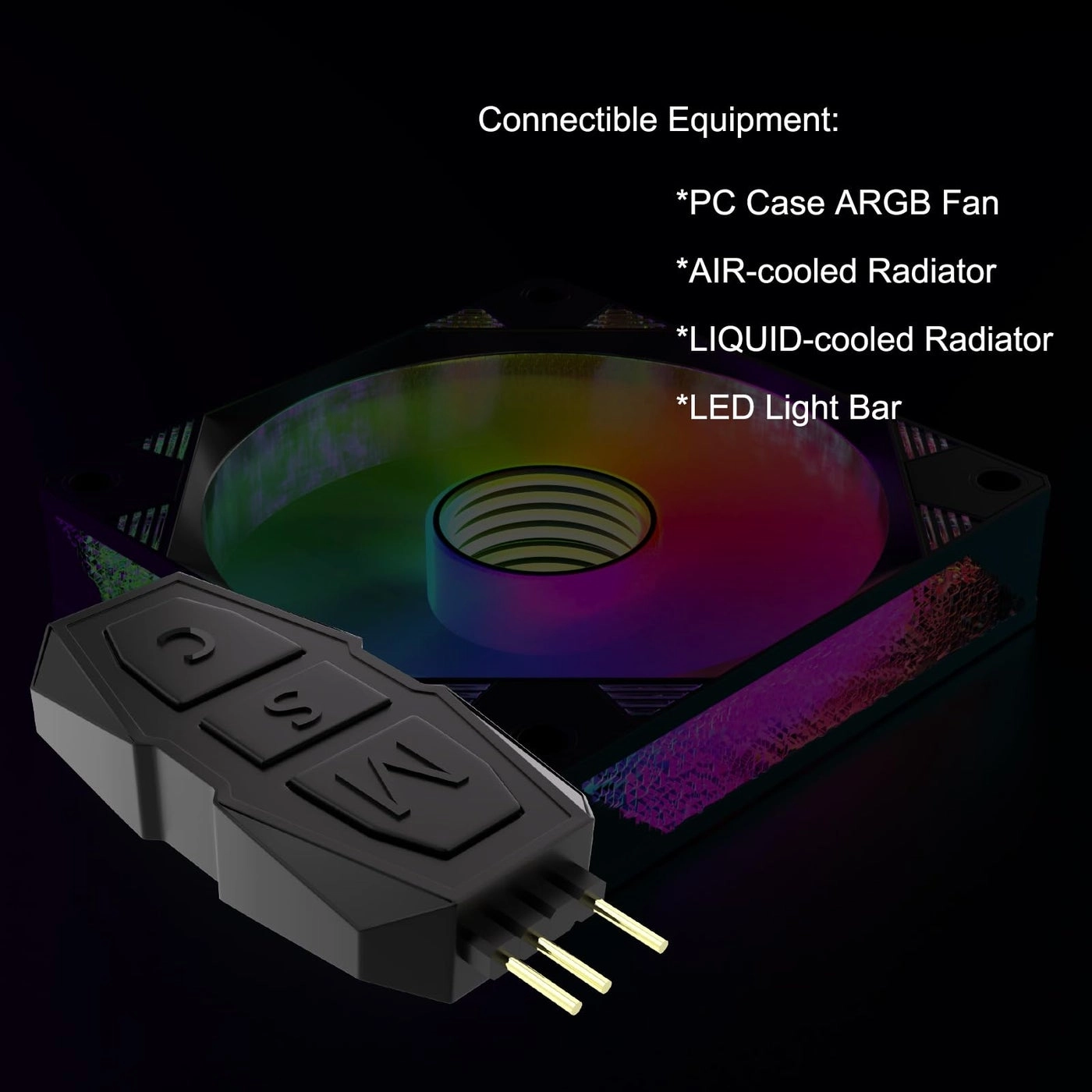 Mini ARGB PC Fans Controller Kit - 3-Pin SATA Power 14 Key Remote