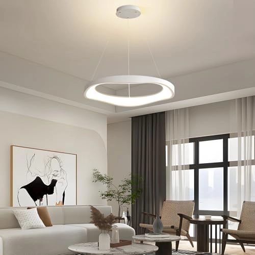 Round LED Chandelier - 3000K–6000K Dimmable