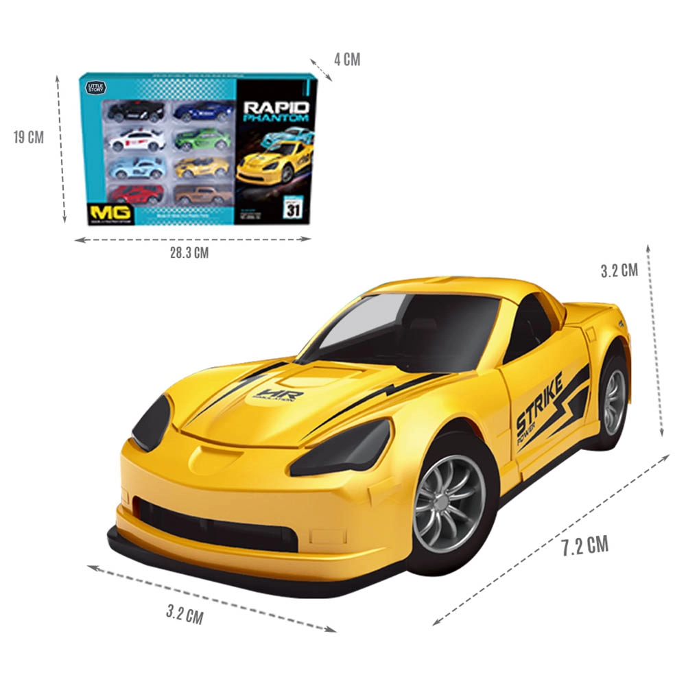 Slide Die Cast Toy Car Play Set - 8pcs