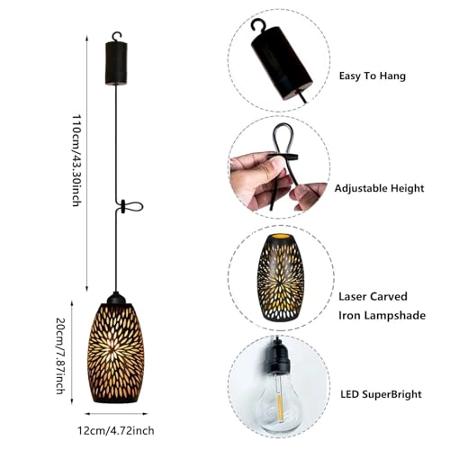 Farmhouse Chandelier - Battery Operated Remote Dimmable LED