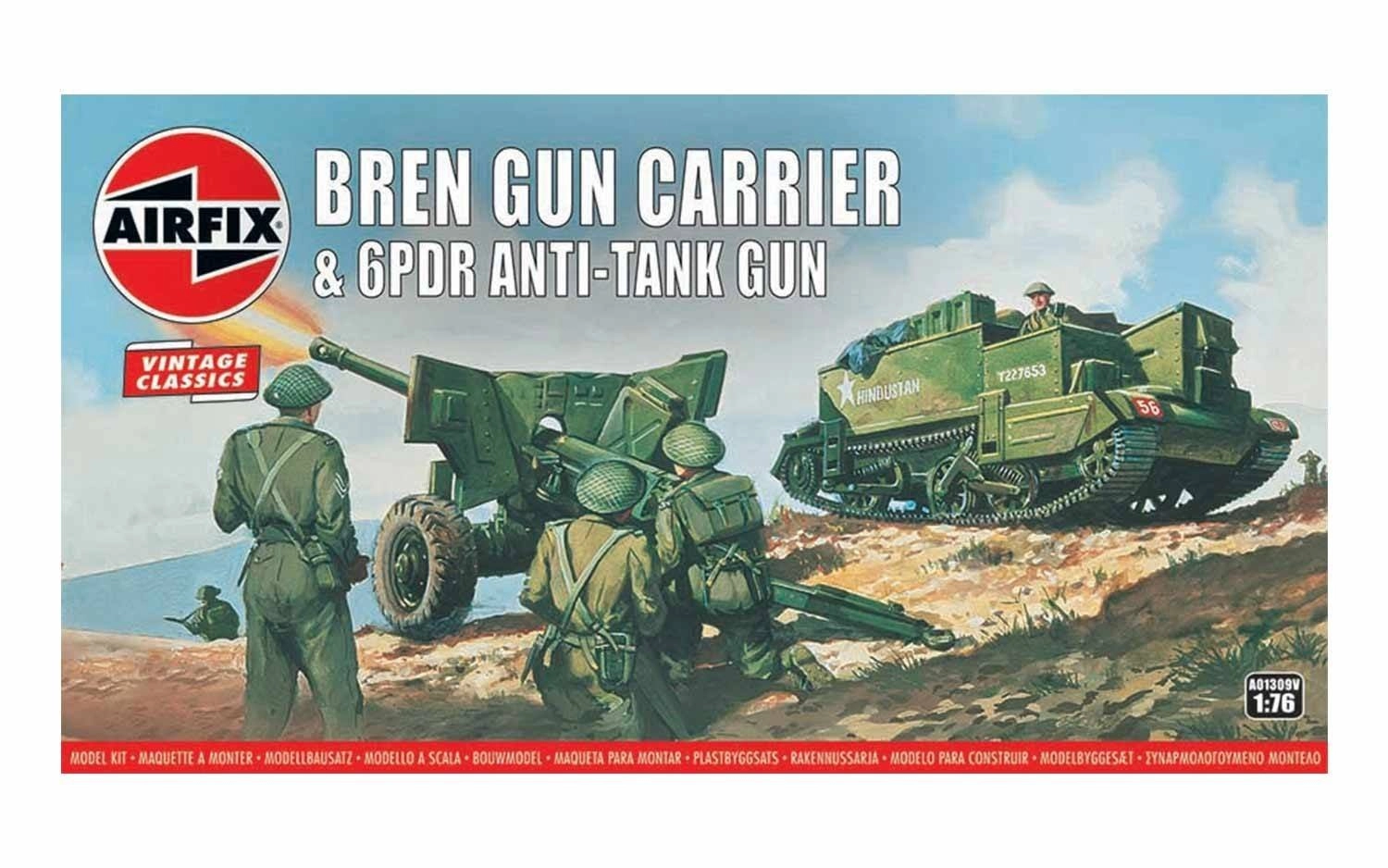 Airfix Bren Gun Carrier + 6PDR Anti-Tank Gun Model Kit (A01309V) - 1:76