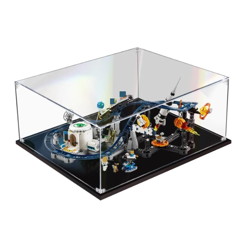 Acrylic Display Case for 31142 - 60x30x30cm Walnut Bottom