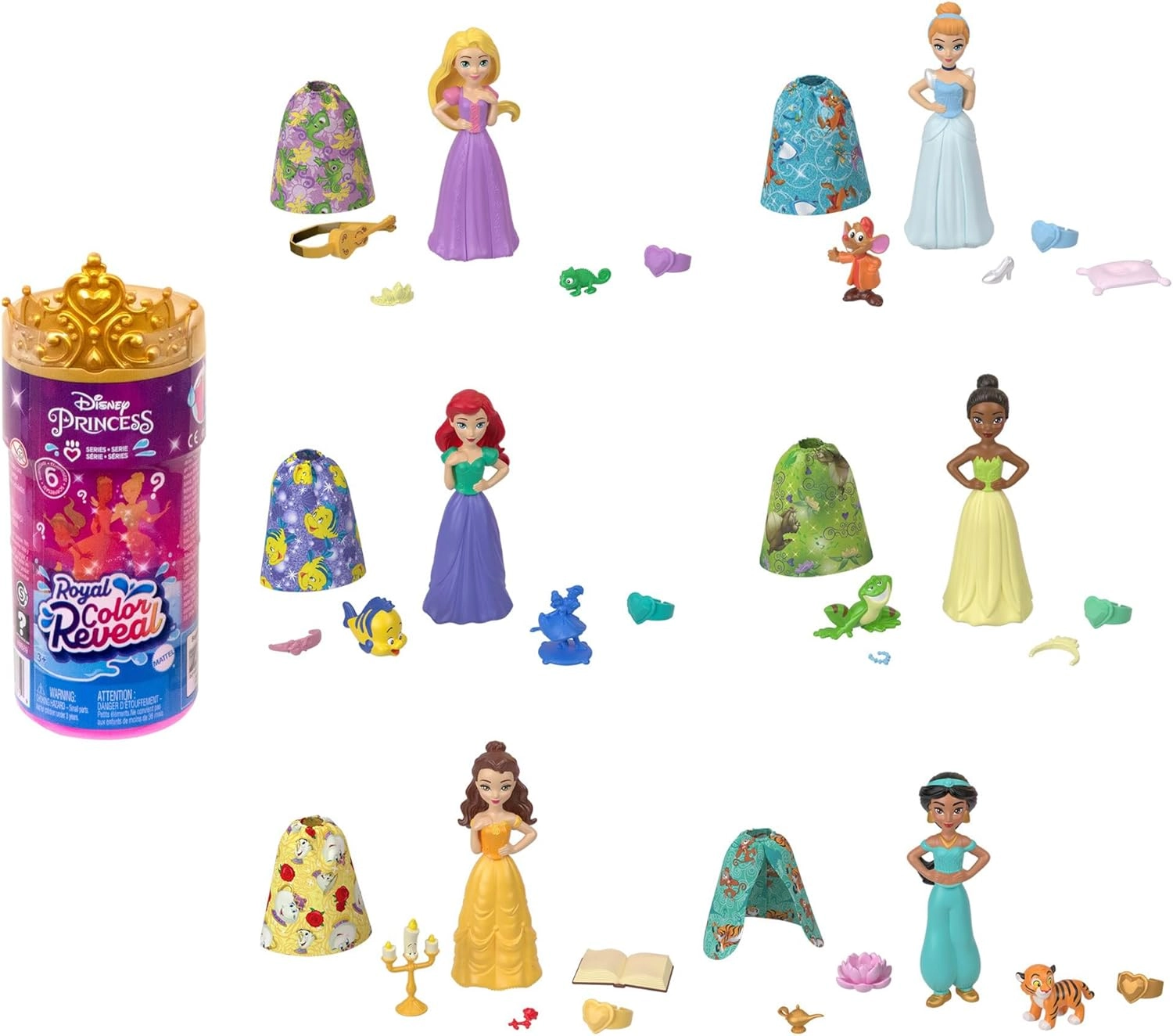 Mattel Royal Color Reveal Doll - 6 Surprises Character Figure Ages 36+