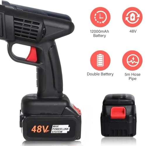 Pressure Washer Gun - Double Battery 48V 12000mAh 5M Hose Pipe