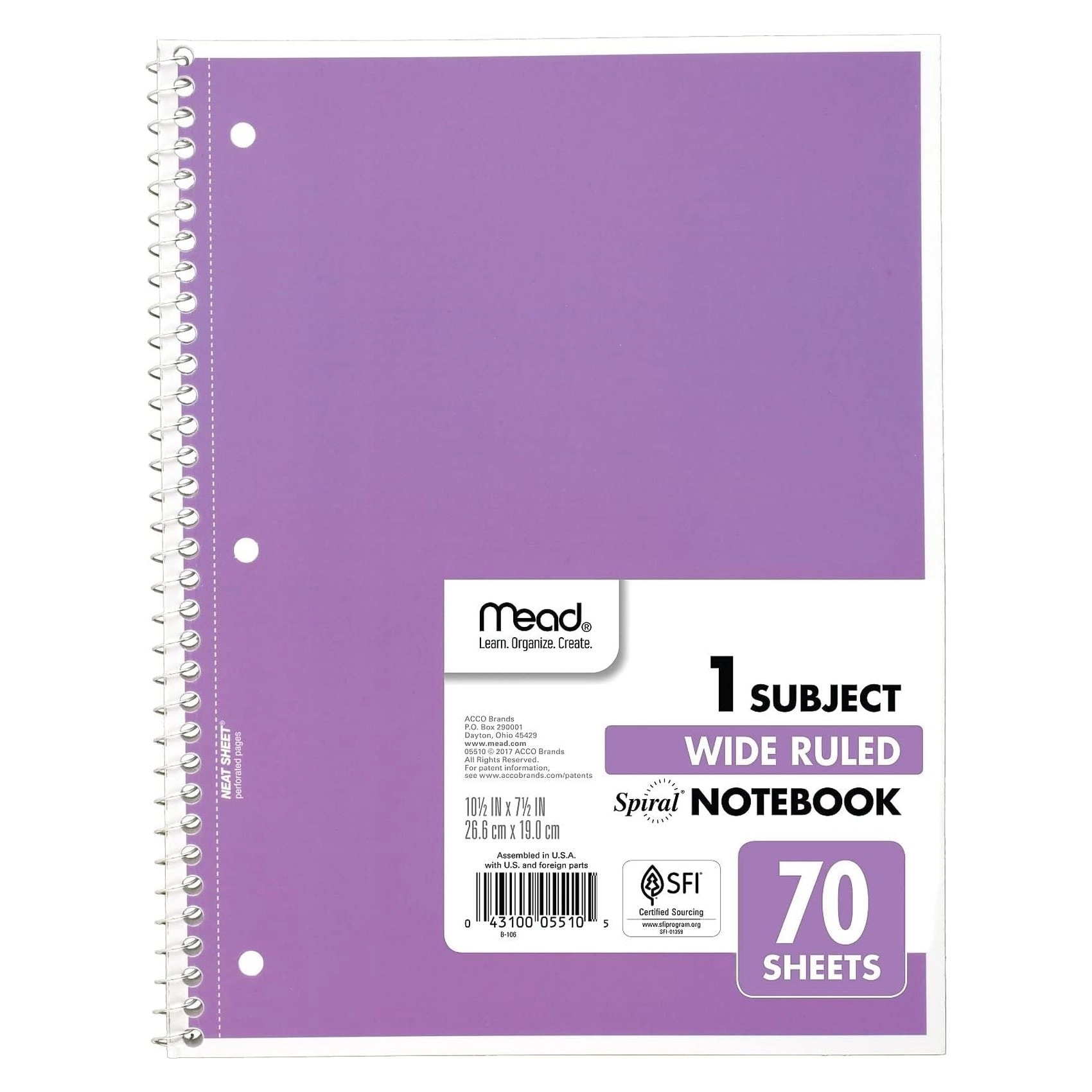 Notebook 8 X 10.5 in Spiral - Lined 70 Sheets